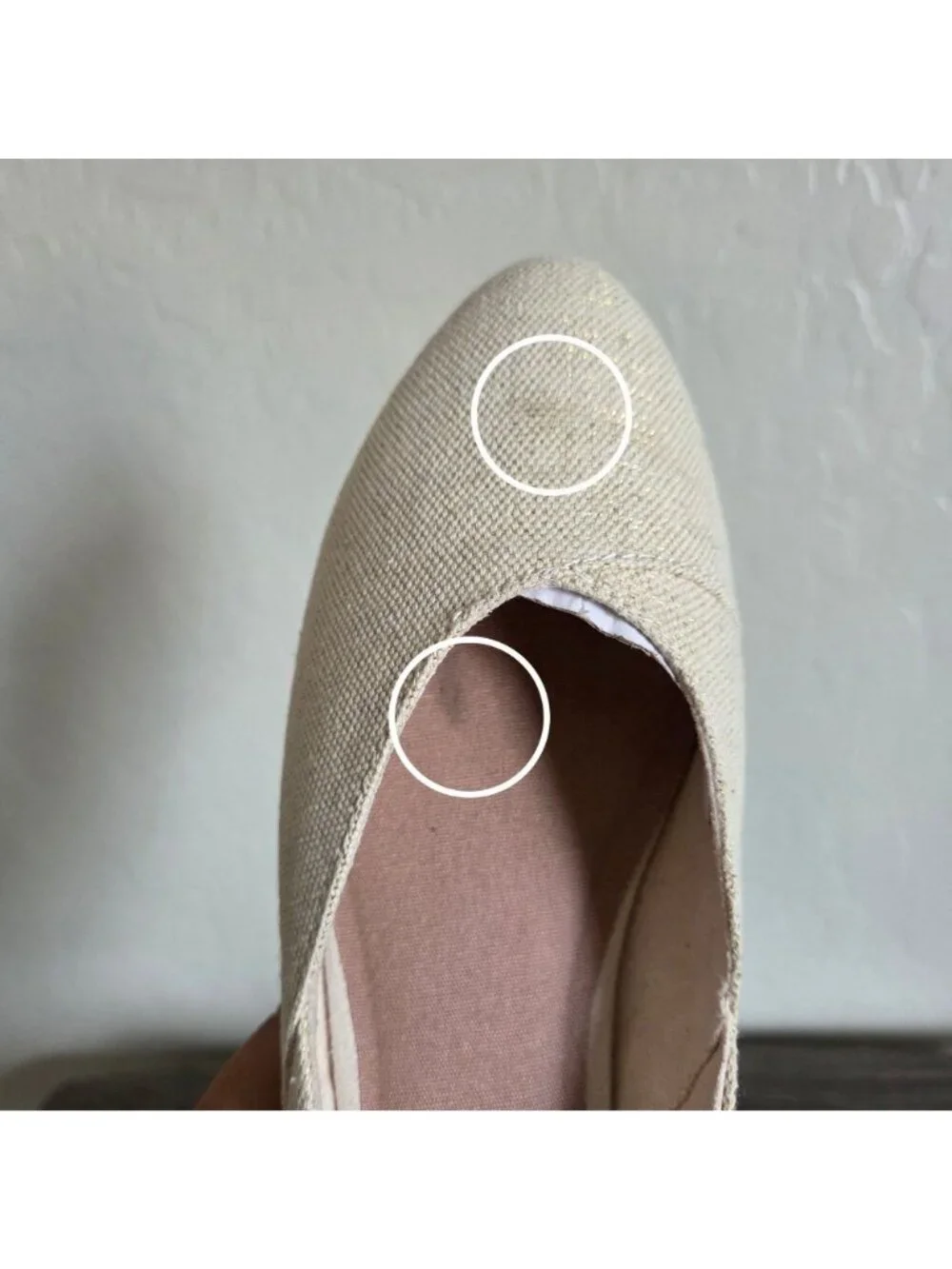 Toms Jutti Neat Slip-On Ballet Flat Dark Natural Metallic Linen Size Women's 9.5